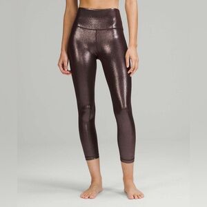 NWOT Lululemon Align High-Rise Crop 23" Radiate Foil Print French‎ Press Size 14